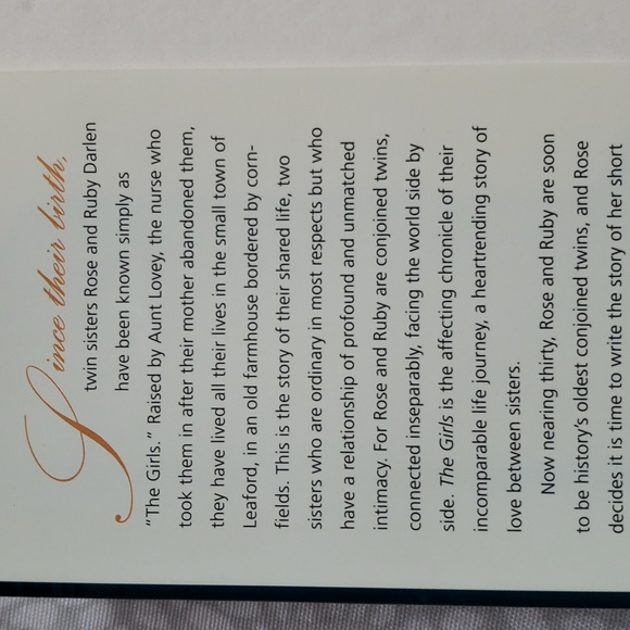 The Girls Hardcover Book by Lori Lansens - Picture 3 of 4